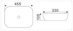Накладная раковина ceramalux d1333h025