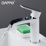 Смеситель для раковины с гайкой белый/хром gappo g1048-8
