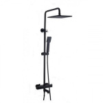 Душевая система с верхним душем термостатом и ручной лейкой излив является переключателем на лейку черный g2491-6