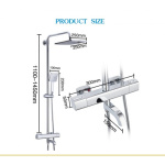 Душевая система с верхним душем термостатом и ручной лейкой излив является переключателем на лейку черный g2491-6
