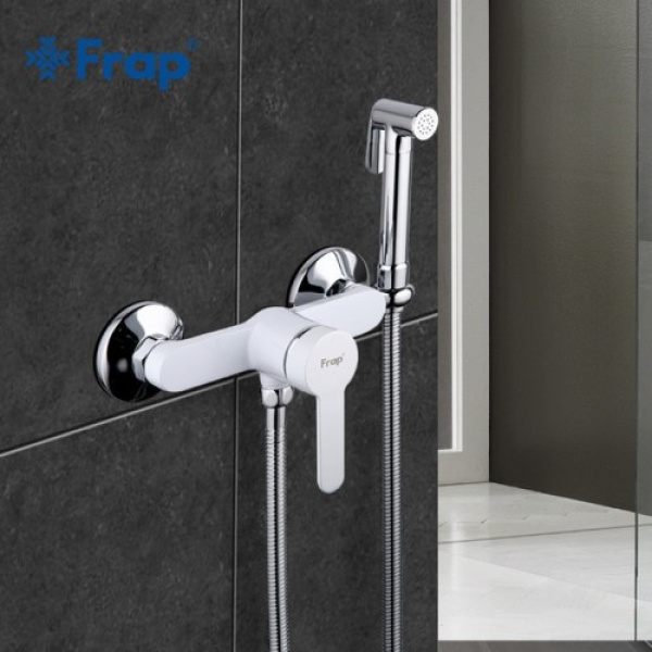 Гигиенический душ со смесителем белый/хром frap f2041-8