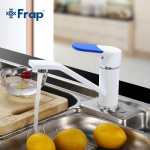 Смеситель для раковины/кухни с гайкой белый/хром frap f4534