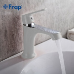 Смеситель для раковины с гайкой белый/хром frap f1031