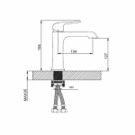Смеситель для раковины с гайкой черный gappo g1050