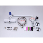 Смеситель для ванны излив 35 см и переключателем в корпусе белый/хром frap f2234