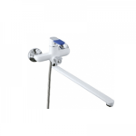 Смеситель для ванны излив 35 см и переключателем в корпусе белый/хром frap f2234