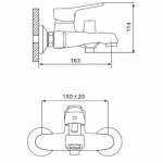 Смеситель для ванны с переключателем в корпусе хром gappo g3236