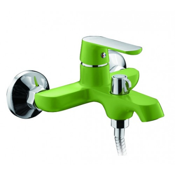 Смеситель для ванны с переключателем в корпусе зеленый/хром frap f3233