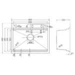 Кухонная мойка Roxen Stage Plus 560250-60-BS 60х48 Графит Текстура — изображение 16