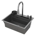 Кухонная мойка Roxen Stage Plus 560250-60-BS 60х48 Графит Текстура — изображение 19
